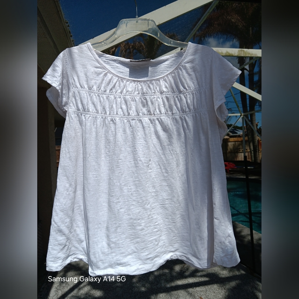 White Lane Bryant 100% Cotton Short Sleeve Top Sz 22/24